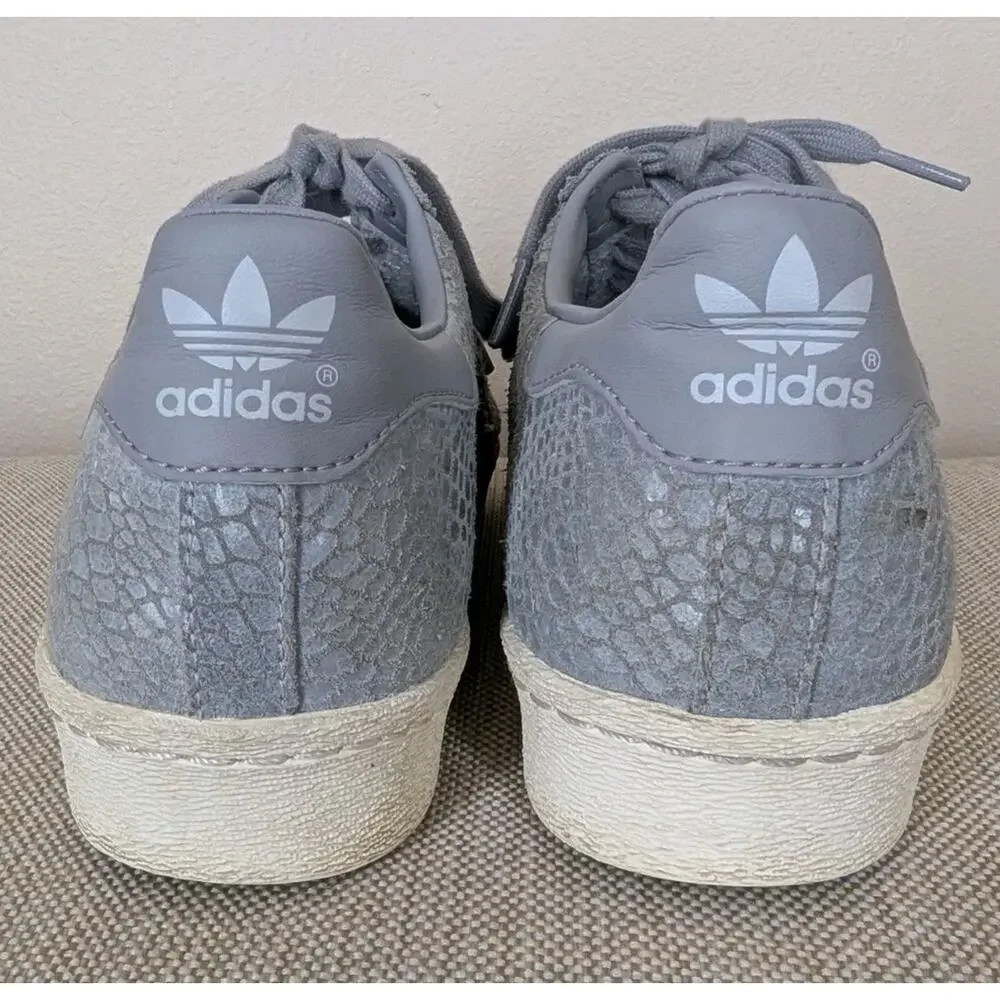 Adidas Originals Women's Snakeskin Suede Superstar Sneakers Shoes Gray Size 9 - Picture 3 of 7